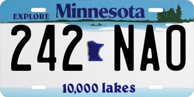 MN license plate 242NAO