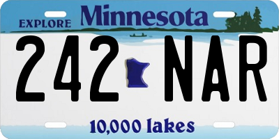MN license plate 242NAR