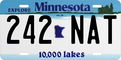 MN license plate 242NAT