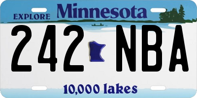 MN license plate 242NBA