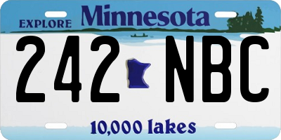 MN license plate 242NBC