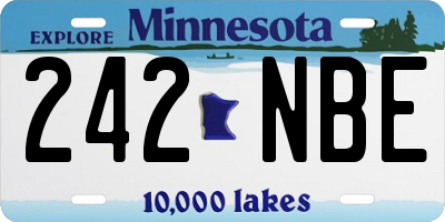MN license plate 242NBE