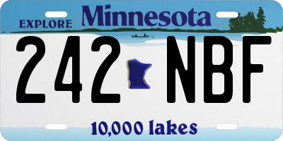 MN license plate 242NBF
