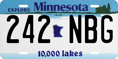 MN license plate 242NBG