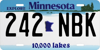 MN license plate 242NBK