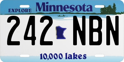 MN license plate 242NBN