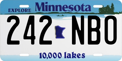 MN license plate 242NBO