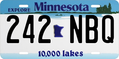 MN license plate 242NBQ