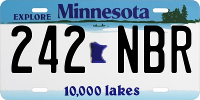MN license plate 242NBR