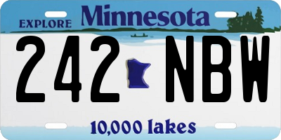 MN license plate 242NBW