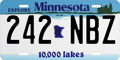 MN license plate 242NBZ