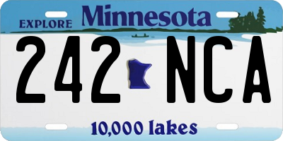 MN license plate 242NCA