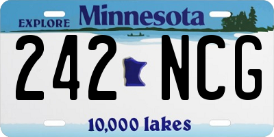 MN license plate 242NCG