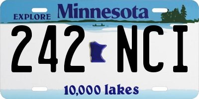 MN license plate 242NCI