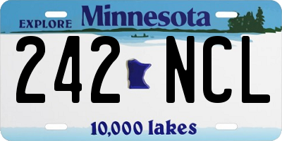 MN license plate 242NCL