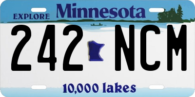 MN license plate 242NCM
