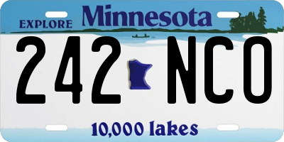 MN license plate 242NCO