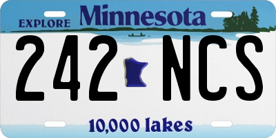 MN license plate 242NCS