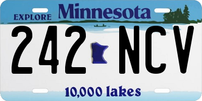 MN license plate 242NCV