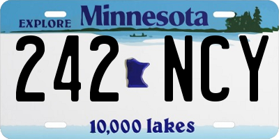 MN license plate 242NCY