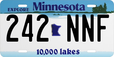 MN license plate 242NNF