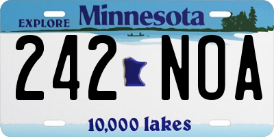 MN license plate 242NOA