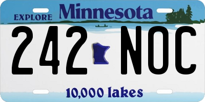 MN license plate 242NOC