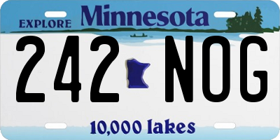 MN license plate 242NOG