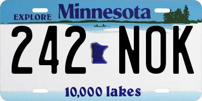 MN license plate 242NOK