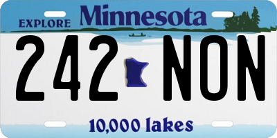 MN license plate 242NON