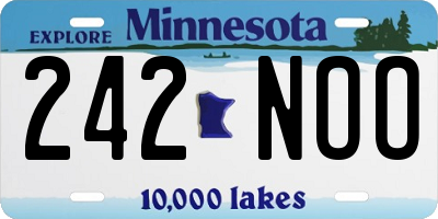 MN license plate 242NOO