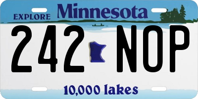 MN license plate 242NOP