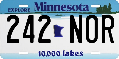 MN license plate 242NOR
