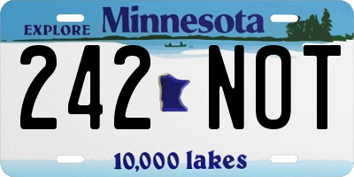 MN license plate 242NOT