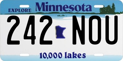 MN license plate 242NOU