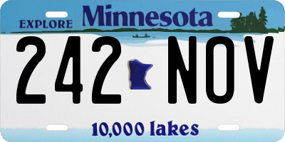MN license plate 242NOV