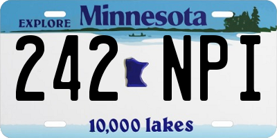 MN license plate 242NPI