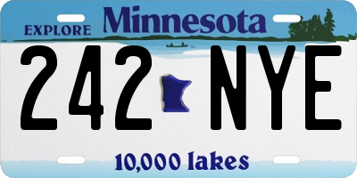 MN license plate 242NYE