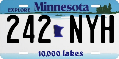 MN license plate 242NYH