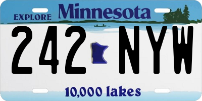 MN license plate 242NYW