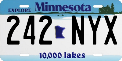 MN license plate 242NYX