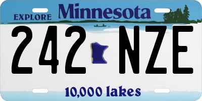 MN license plate 242NZE