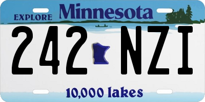 MN license plate 242NZI