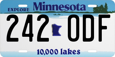 MN license plate 242ODF