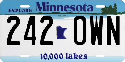 MN license plate 242OWN