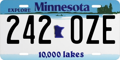 MN license plate 242OZE