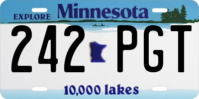 MN license plate 242PGT