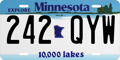MN license plate 242QYW