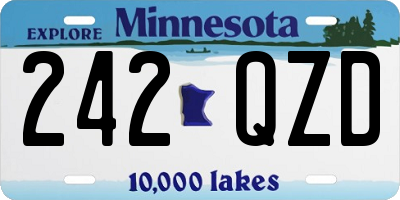 MN license plate 242QZD