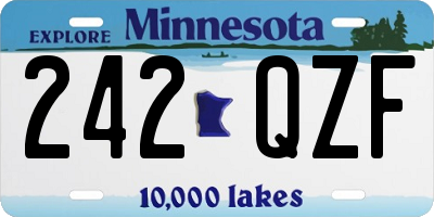 MN license plate 242QZF
